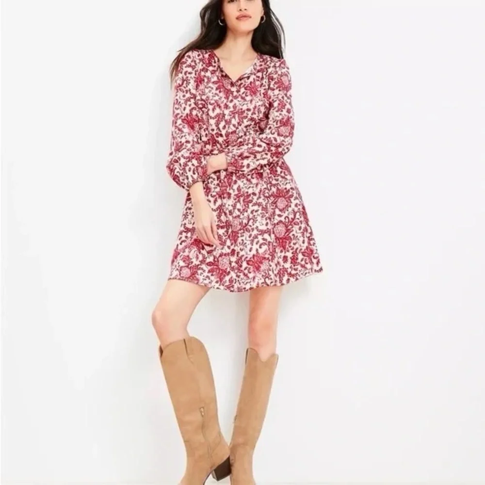 NWT LOFT Red and Cream Sundress - Picture 2 of 6